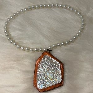 Stretchy Faux Pearls One of a Kind Rare Boho Vintage Handmade Necklace